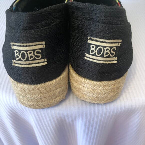 Skechers BOBS Black Espadrille Slip On Wedge Heel in Women's 8M - Picture 8 of 16